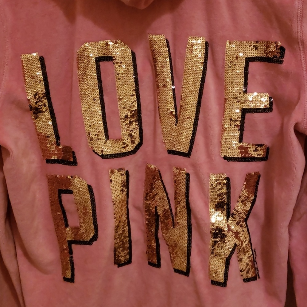 Victoria's Secret PINK velour and sequin hoodie